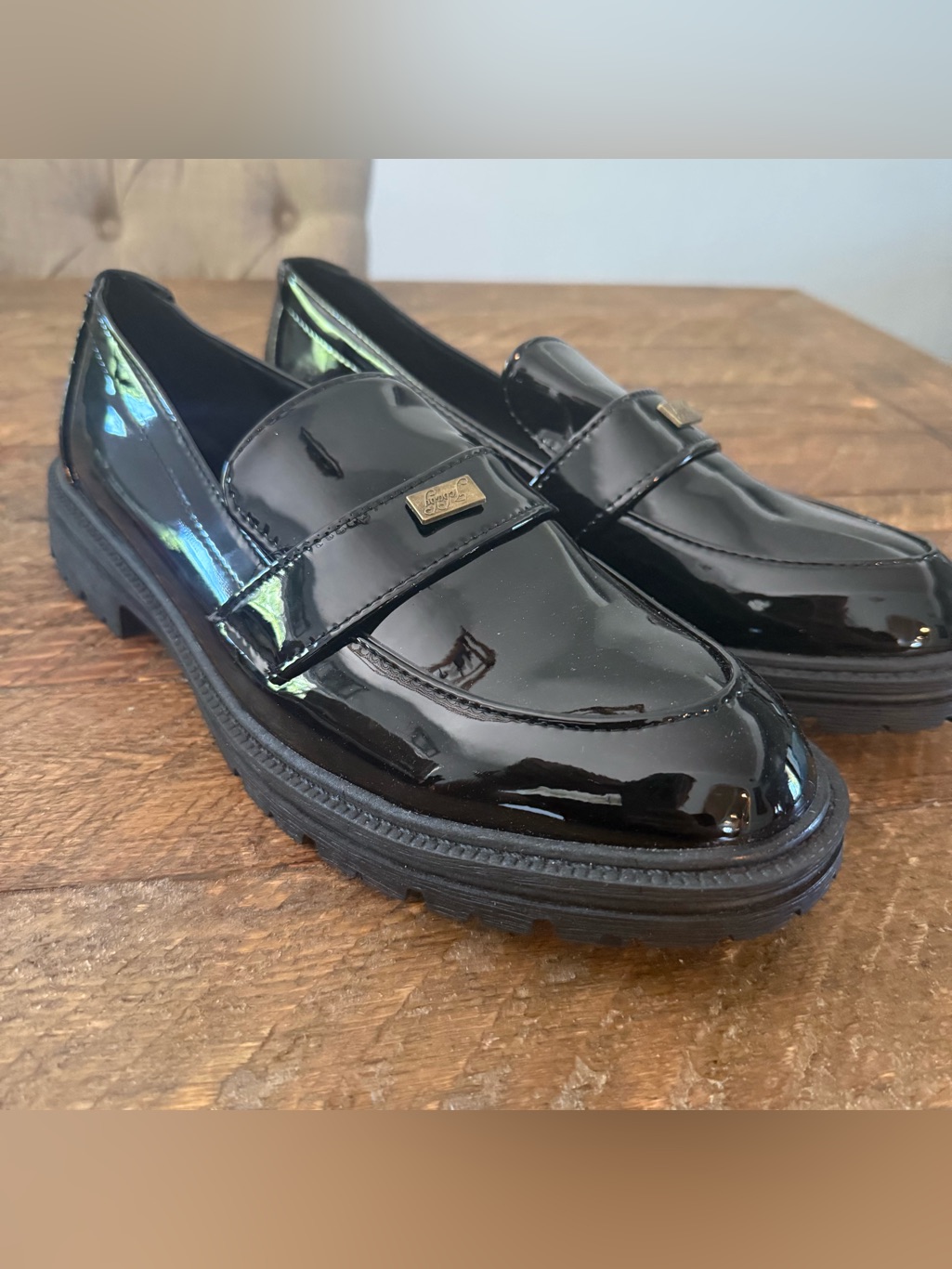 Brand New Jcbaby Imported Black Patent Leather Penny Loafers Size 46